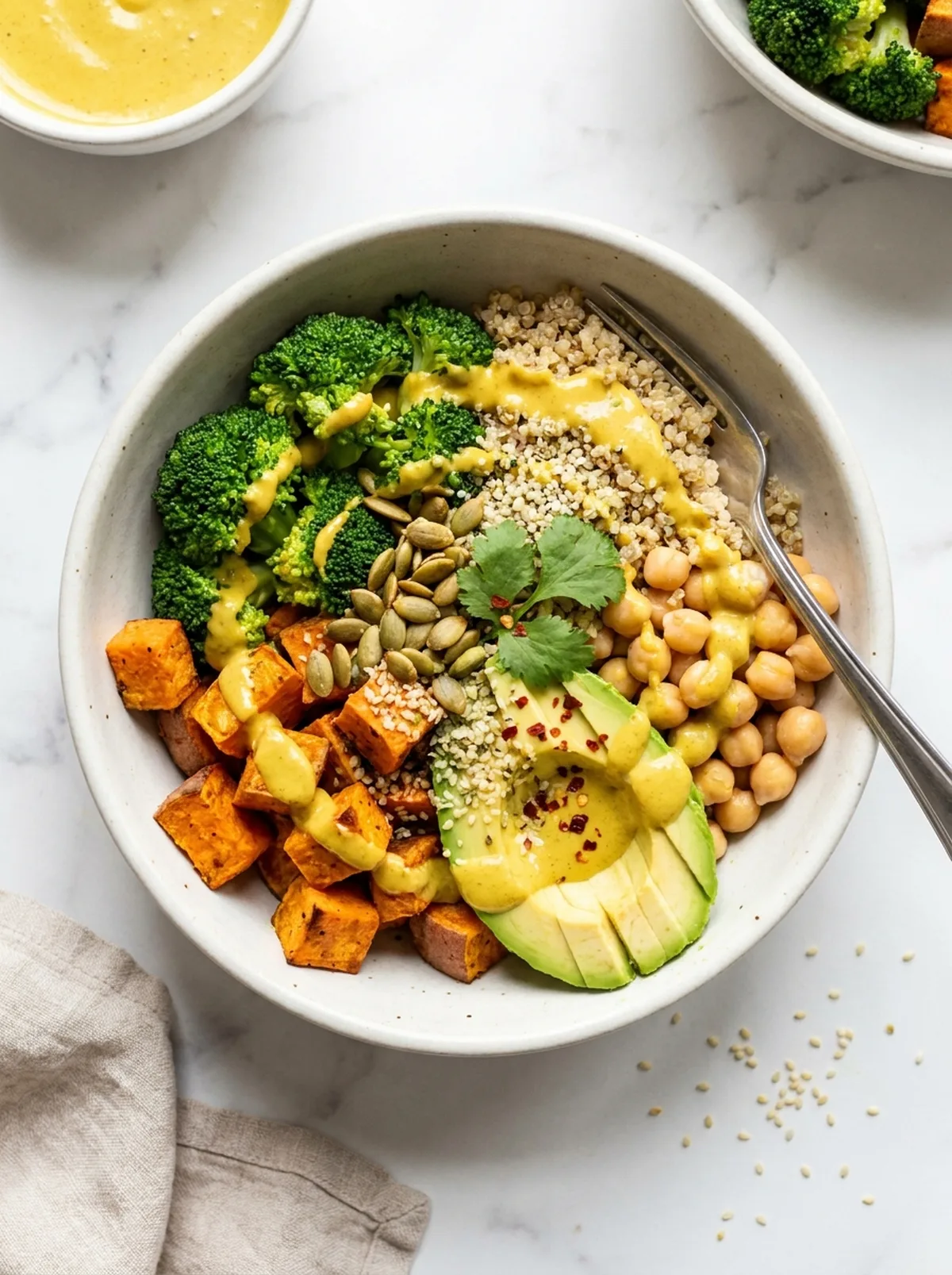 Anti-Inflammatory Glow Bowl with Turmeric Tahini finished recipe