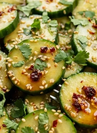 Asian Cucumber Salad with Sesame and Chili finished recipe