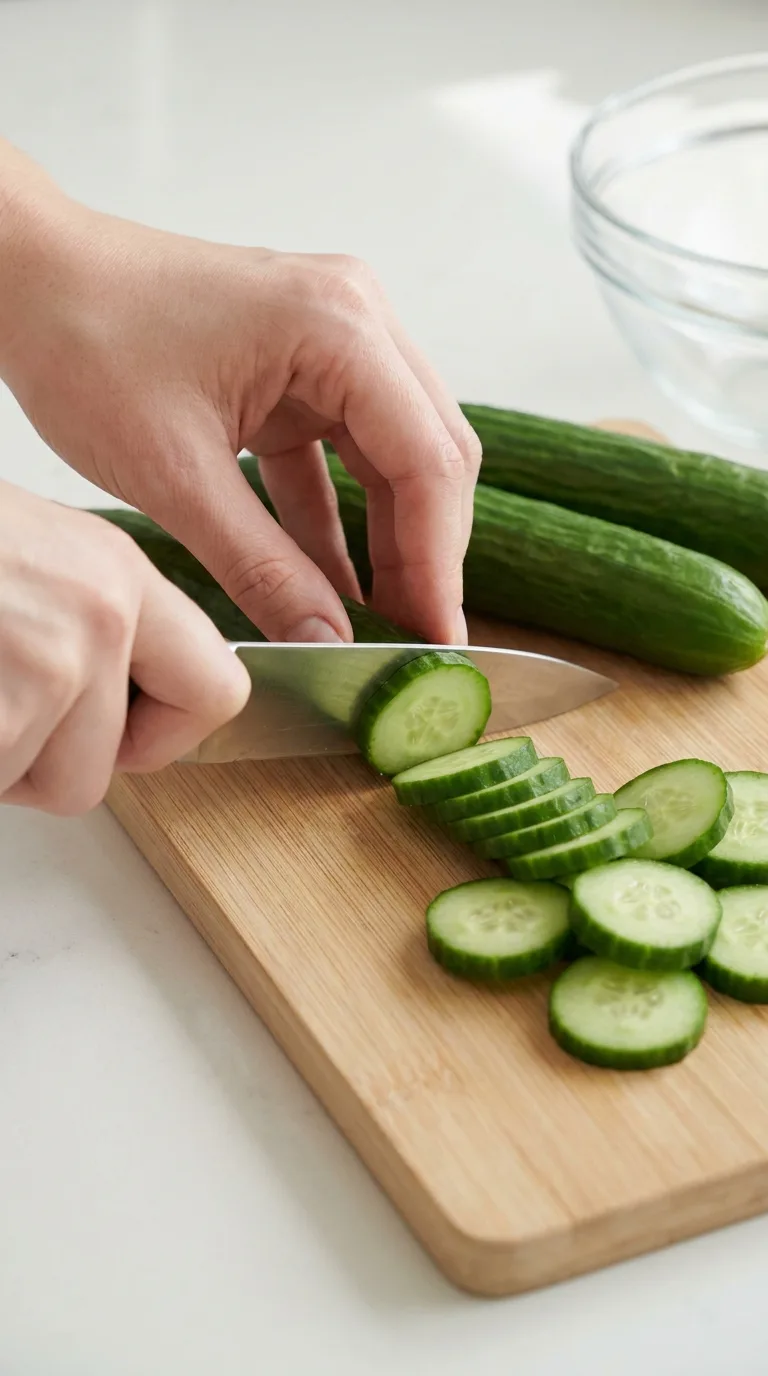Asian Cucumber Salad with Sesame and Chili step 1