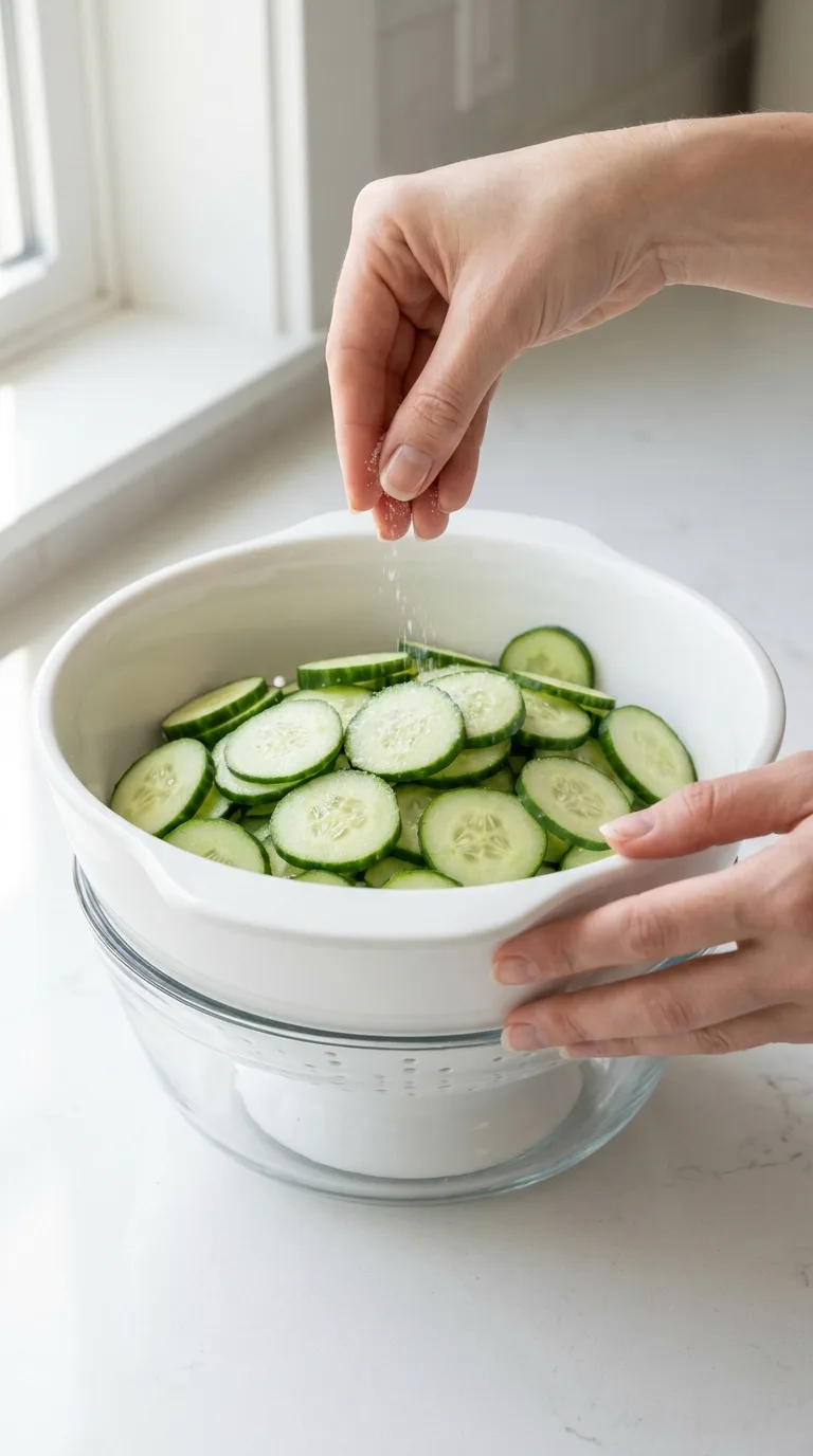 Asian Cucumber Salad with Sesame and Chili step 2