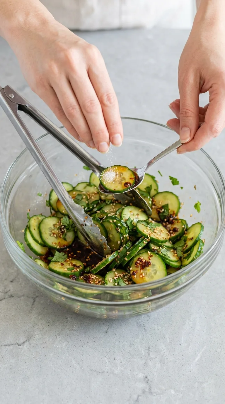 Asian Cucumber Salad with Sesame and Chili step 8