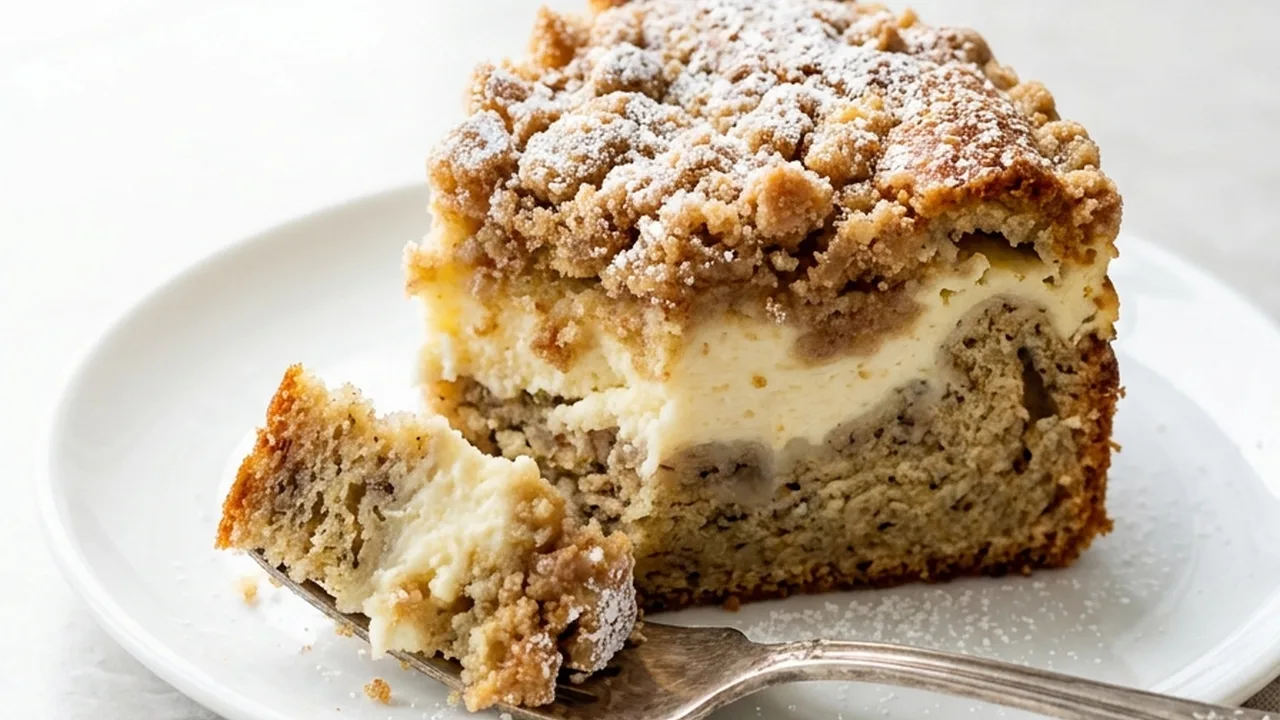 Banana Cream Cheese Coffee Cake finished recipe