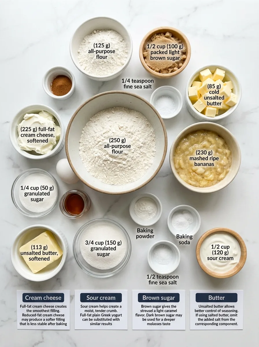 Banana Cream Cheese Coffee Cake ingredients