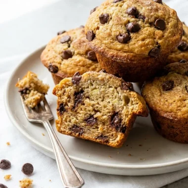 Banana Muffins with Chocolate Chips finished recipe