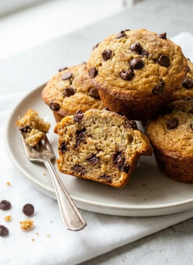 Banana Muffins with Chocolate Chips finished recipe
