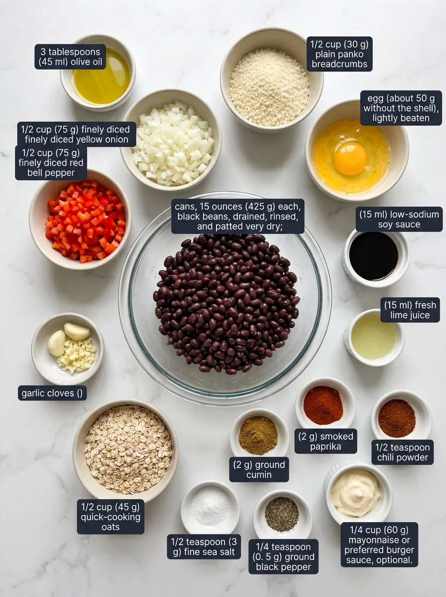 Black Bean Burger with Smoky Spices ingredients