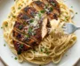 Cajun Chicken Over Creamy Parmesan Linguine