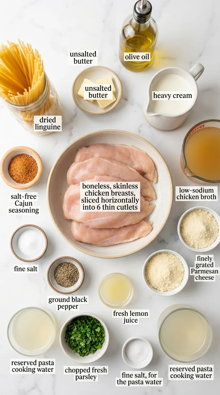 Cajun Chicken Over Creamy Parmesan Linguine ingredients