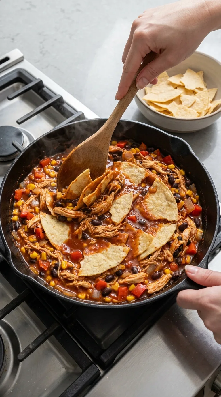 Cheesy Rotisserie Chicken Enchilada Skillet step 6