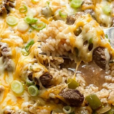 Cheesy Steak & Rice Skillet finished recipe
