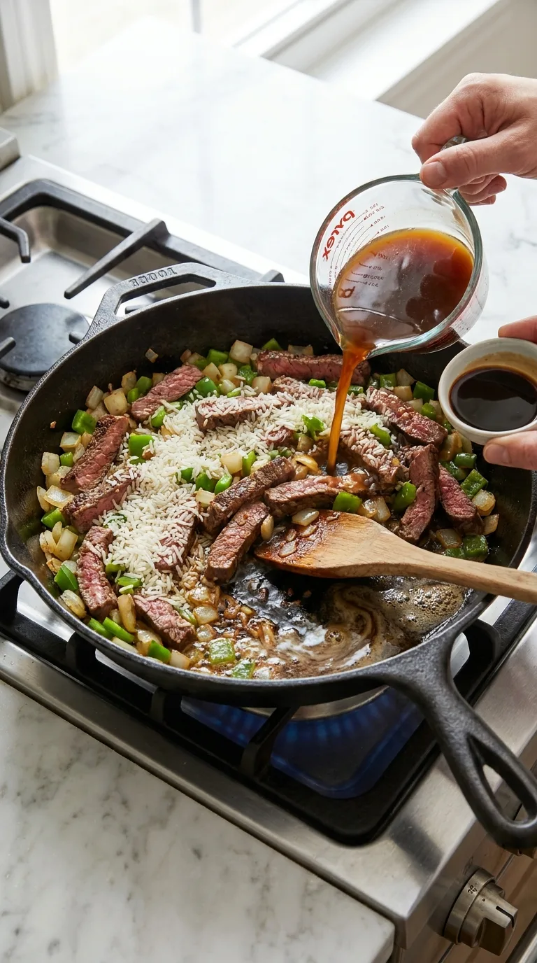 Cheesy Steak & Rice Skillet step 6