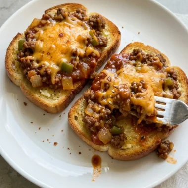 Cheesy Texas Toast Sloppy Joes finished recipe