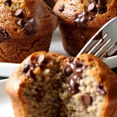 Chocolate Chip Banana Bread Muffins finished recipe