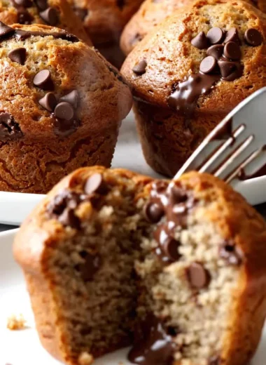 Chocolate Chip Banana Bread Muffins finished recipe