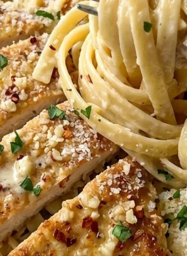 Creamy Garlic Chicken Pasta finished recipe