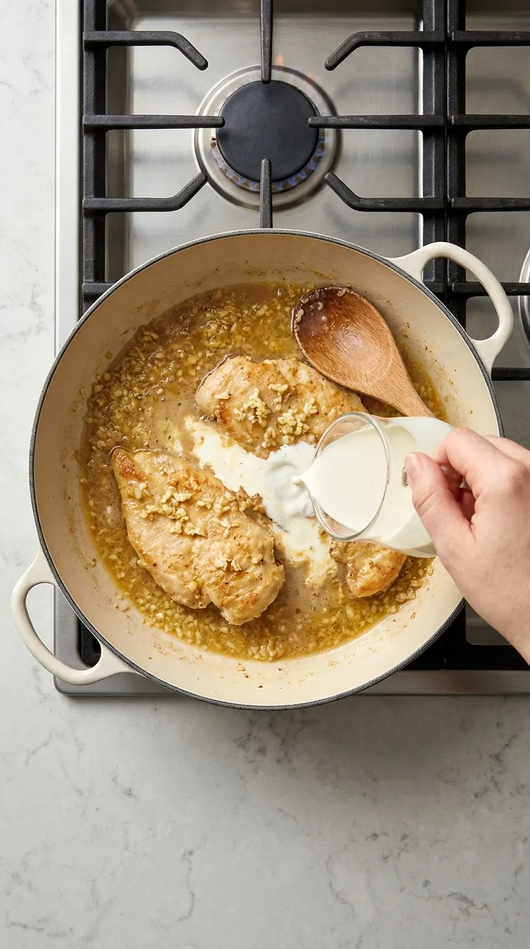 Creamy Garlic Chicken Pasta step 9