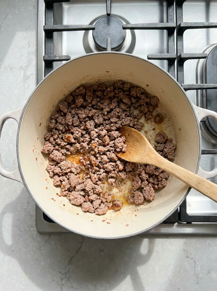 Creamy Hamburger Potato Soup step 1