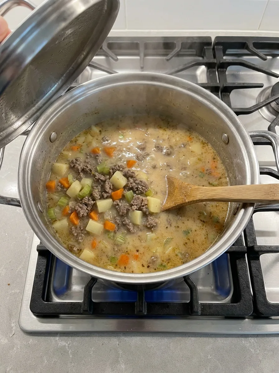Creamy Hamburger Potato Soup step 6