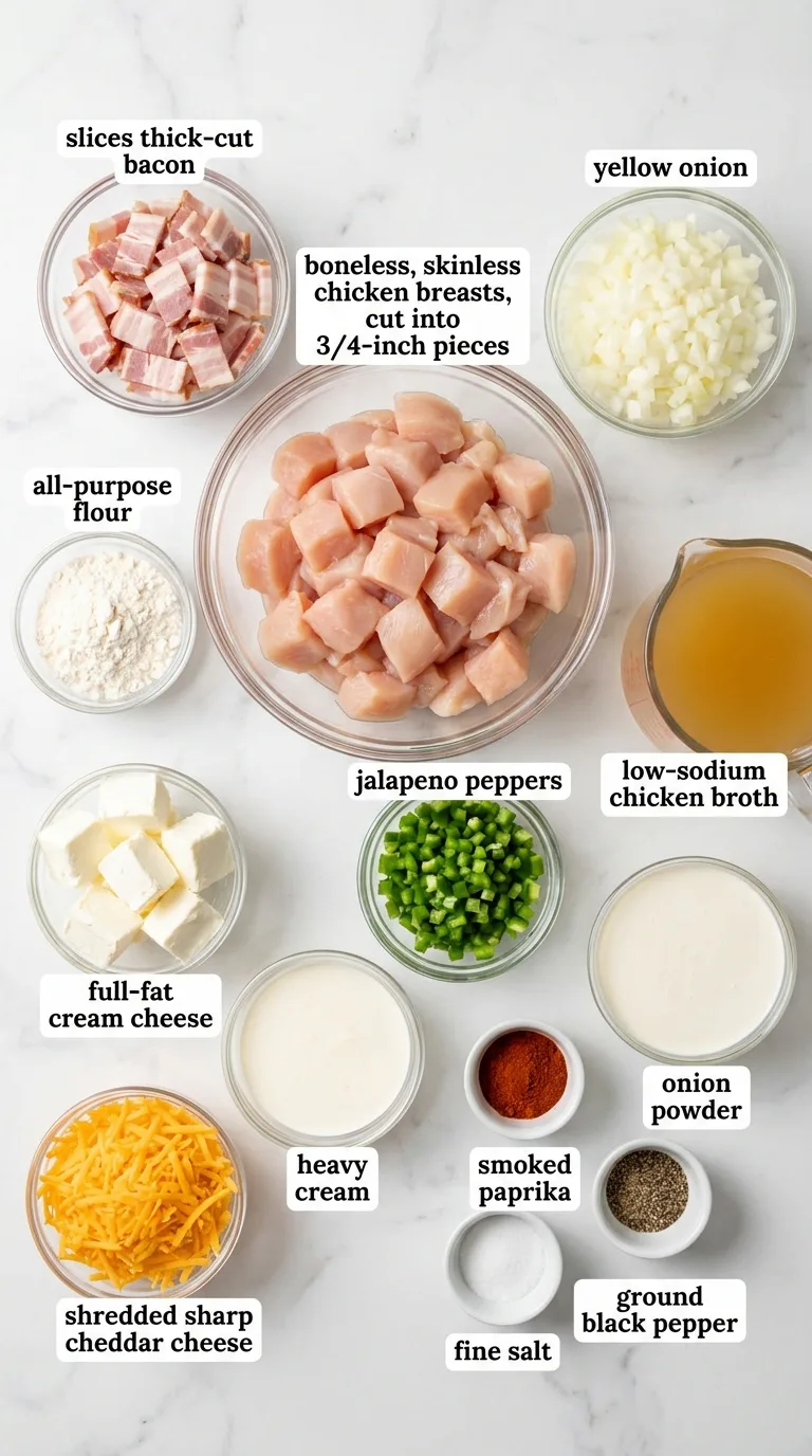 Creamy Jalapeno Popper Chicken Soup ingredients