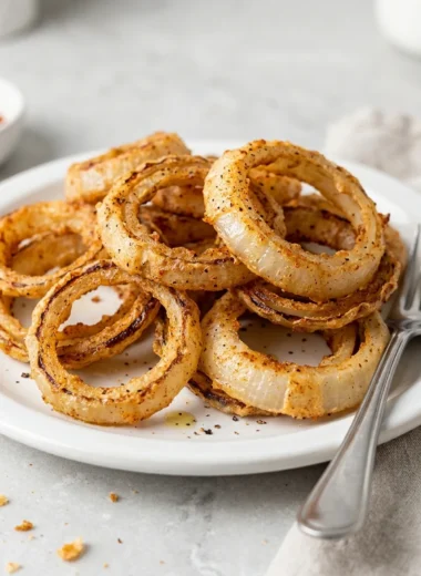 Crispy Air Fryer Onions finished recipe