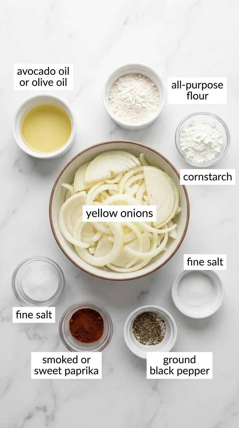 Crispy Air Fryer Onions ingredients