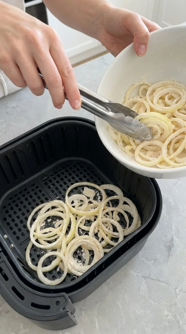 Crispy Air Fryer Onions step 6