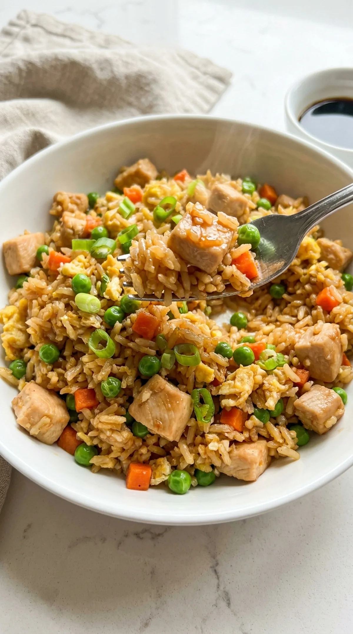 Crockpot Chicken Fried Rice finished recipe