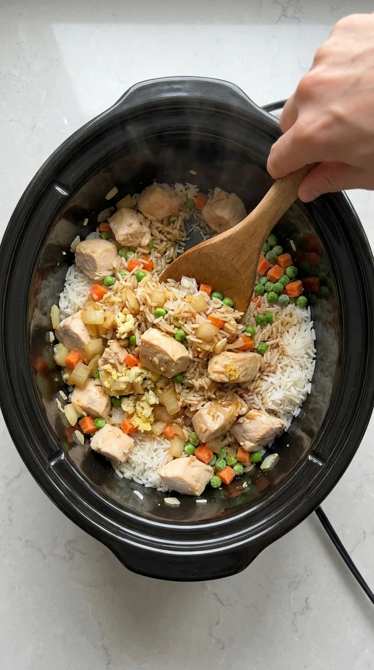 Crockpot Chicken Fried Rice step 4