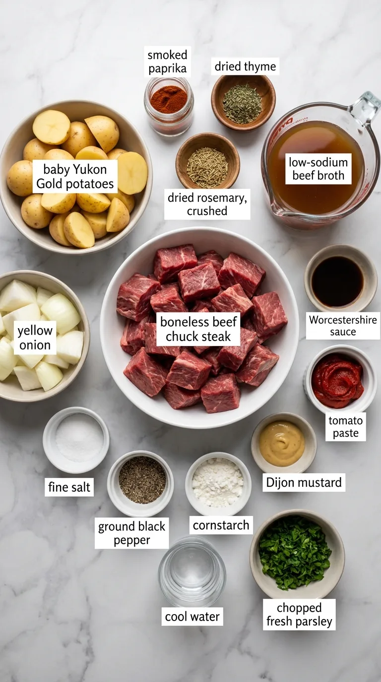 Crockpot Steak and Potatoes with Savory Gravy ingredients
