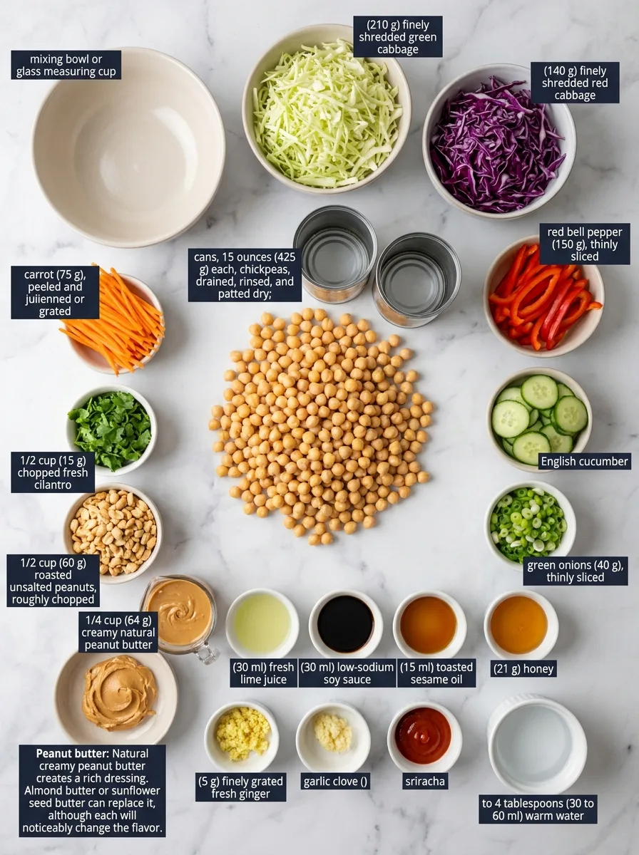 Crunchy Thai Chickpea Salad with Peanut Lime Dressing ingredients