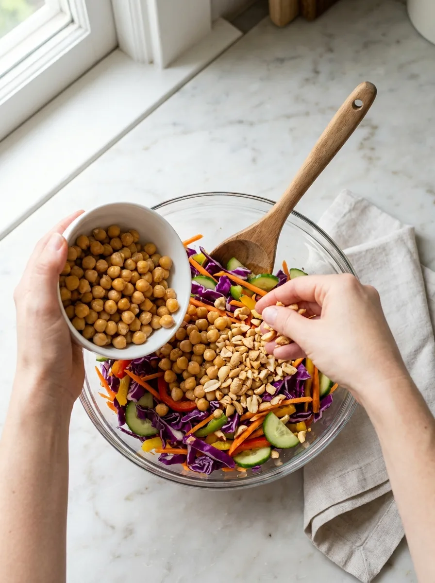 Crunchy Thai Chickpea Salad with Peanut Lime Dressing step 3