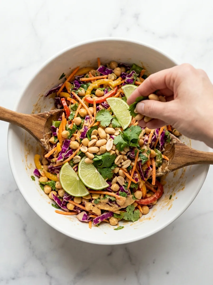 Crunchy Thai Chickpea Salad with Peanut Lime Dressing step 8