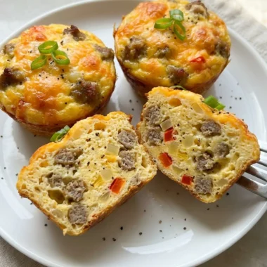 Egg, Cheese, and Sausage Muffins finished recipe