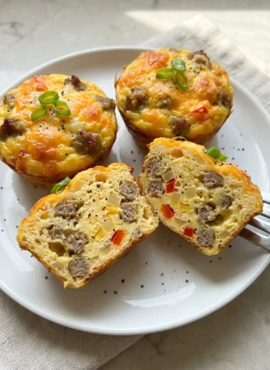 Egg, Cheese, and Sausage Muffins finished recipe