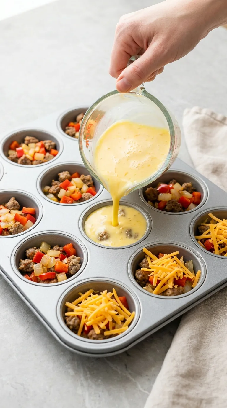 Egg, Cheese, and Sausage Muffins step 7