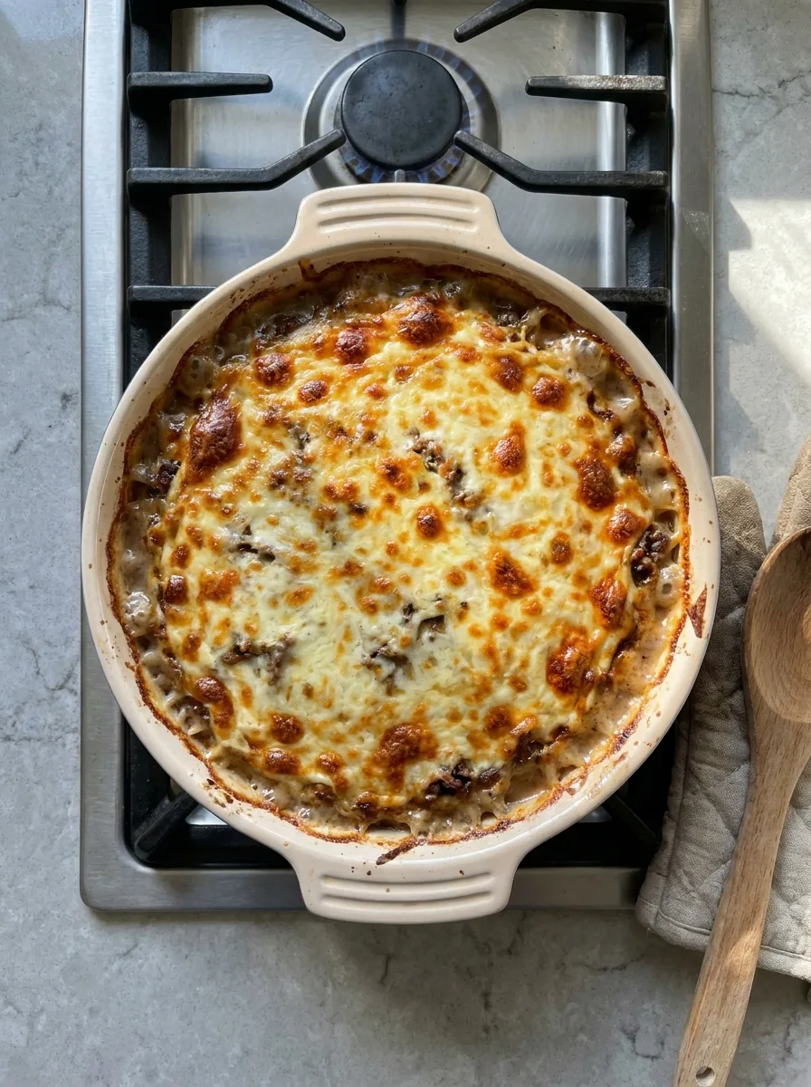French Onion Ground Beef and Rice Casserole step 10