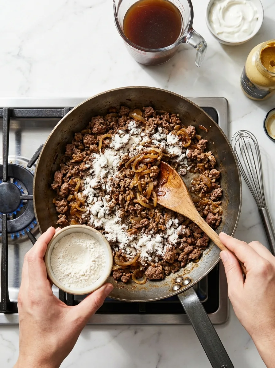 French Onion Ground Beef and Rice Casserole step 6