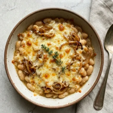 French Onion White Beans finished recipe