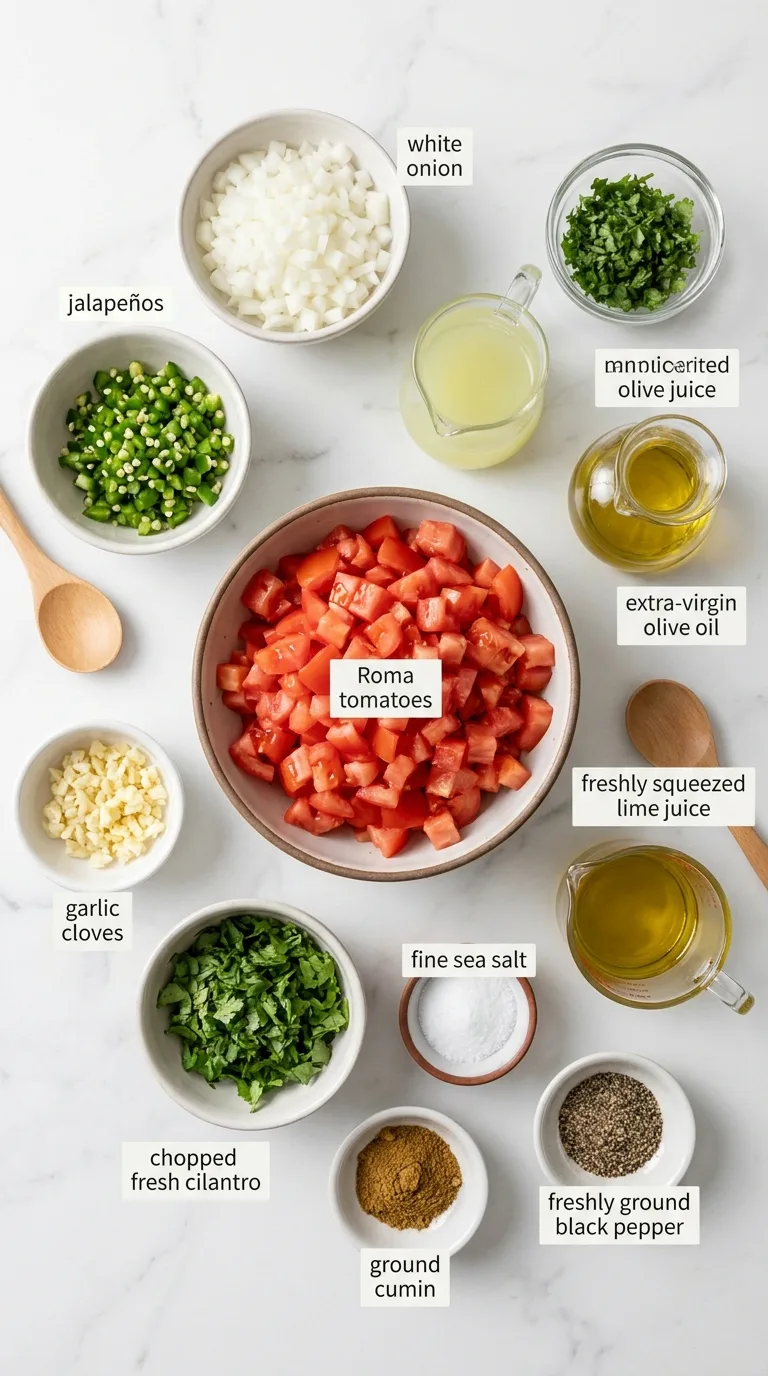 Fresh Homemade Salsa ingredients
