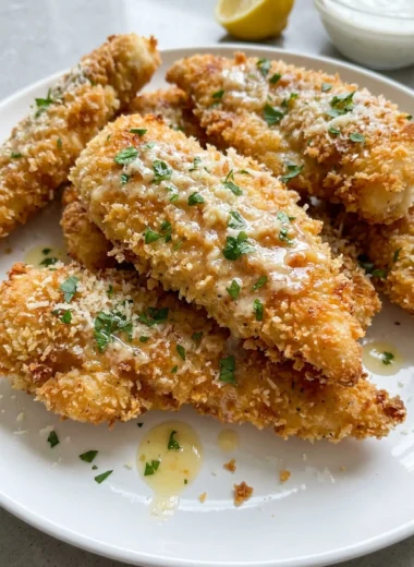 Garlic Parmesan Chicken Tenders finished recipe