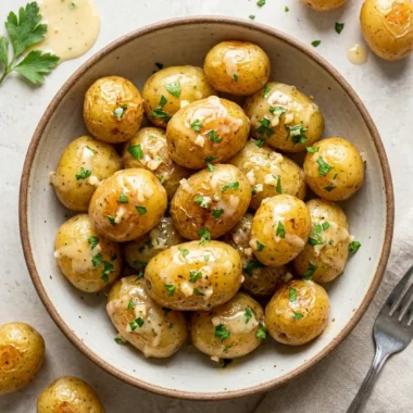 Garlic Sauce Baby Potatoes finished recipe