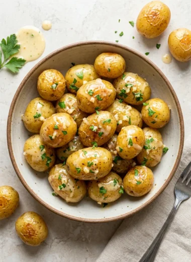 Garlic Sauce Baby Potatoes finished recipe