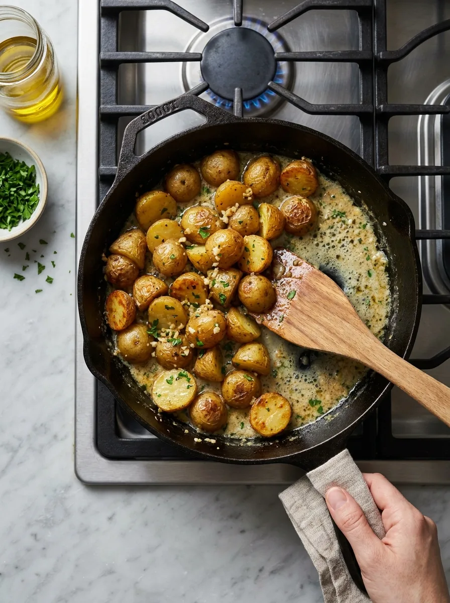 Garlic Sauce Baby Potatoes step 8