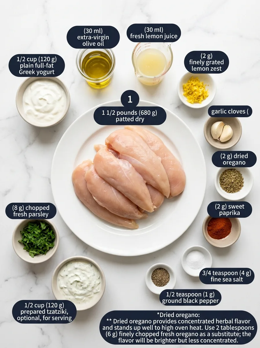Greek Chicken Tenders ingredients