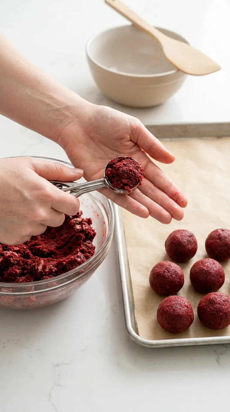 Grinchy Red Velvet Oreo Balls step 3