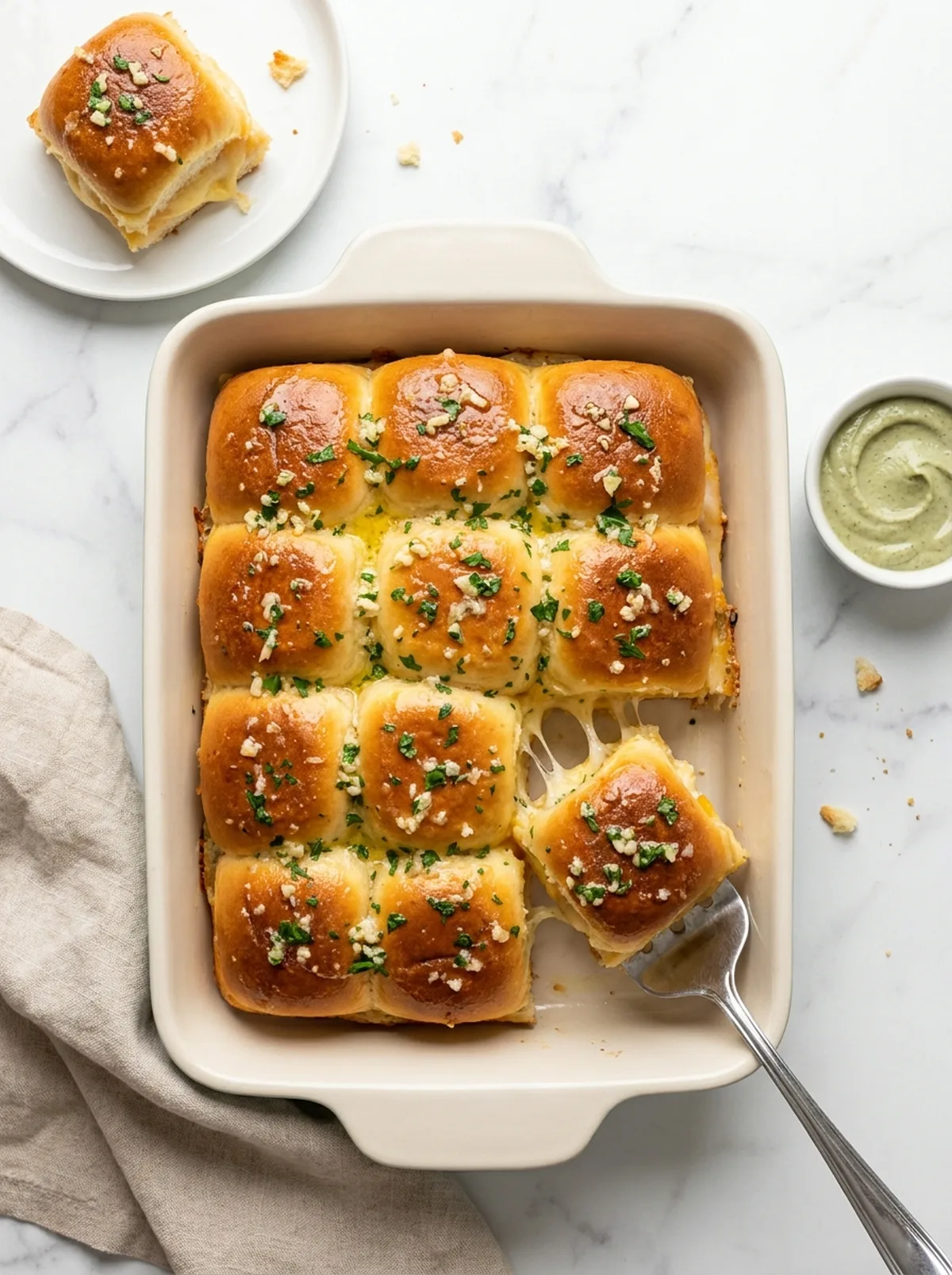 Hawaiian Roll Grilled Cheese with a Buttery Garlic Topping finished recipe