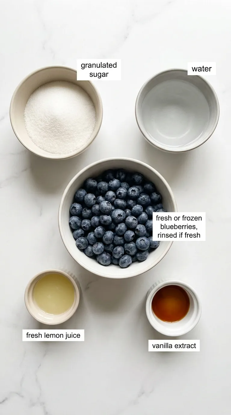 Homemade Blueberry Coffee Syrup ingredients