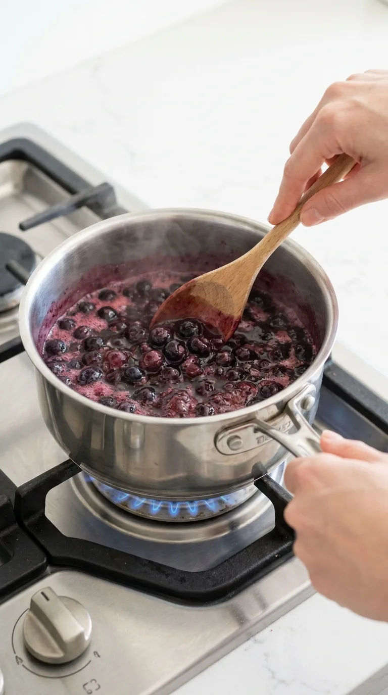 Homemade Blueberry Coffee Syrup step 3