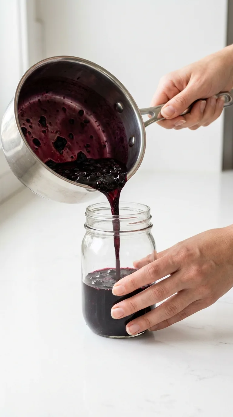 Homemade Blueberry Coffee Syrup step 6