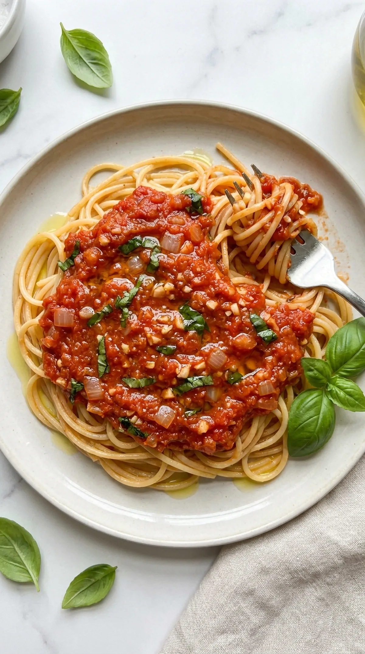 Homemade Spaghetti Sauce with Fresh Tomatoes finished recipe